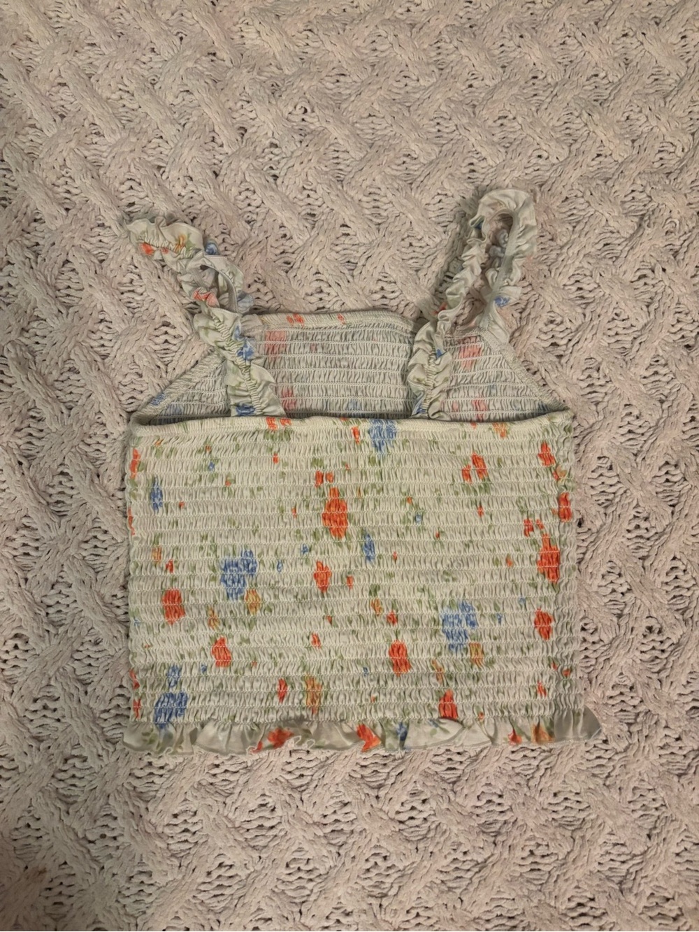 SO Floral Crop Top with Ruffle Straps - Picture 2 of 5